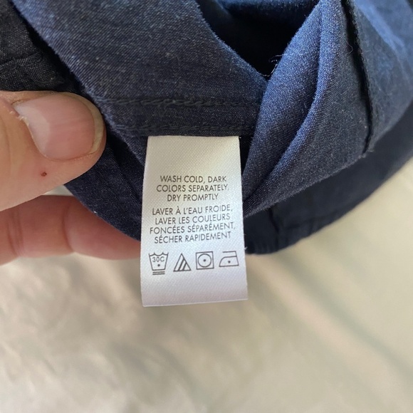 Calvin Klein Dark Navy Men's Premium Long Sleeve Button Up‎ Shirt Size Large - Picture 7 of 12